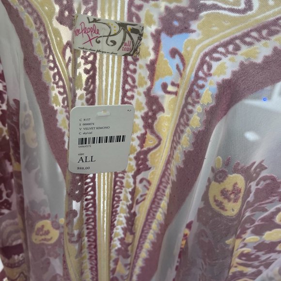 NWT FREE PEOPLE Muse burnout velvet kimono - Picture 7 of 7